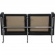 Poul Kjærholm PK-31 2.seater sofa reupholstered in black Bizon leather