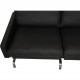 Poul Kjærholm PK-31 2.seater sofa reupholstered in black Bizon leather