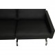 Poul Kjærholm PK-31 2.seater sofa reupholstered in black Bizon leather