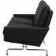 Poul Kjærholm PK-31 2.seater sofa reupholstered in black Bizon leather