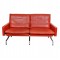 Poul Kjærholm PK-31/2 sofa i patineret rødbrunt læder