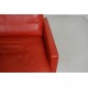 Poul Kjærholm PK-31/2 sofa with patinated red-brown leather