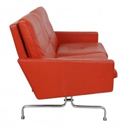 Poul Kjærholm PK-31/2 sofa i patineret rødbrunt læder