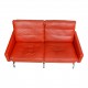 Poul Kjærholm PK-31/2 sofa i patineret rødbrunt læder