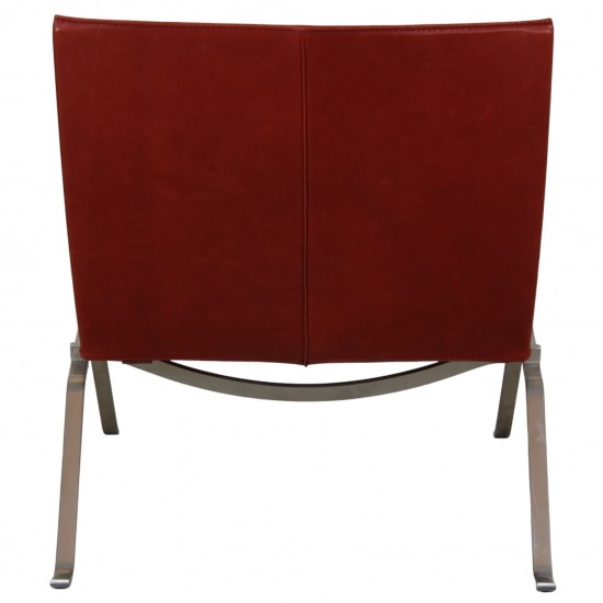 Poul Kjærholm PK-22 chair in indian red aniline leather