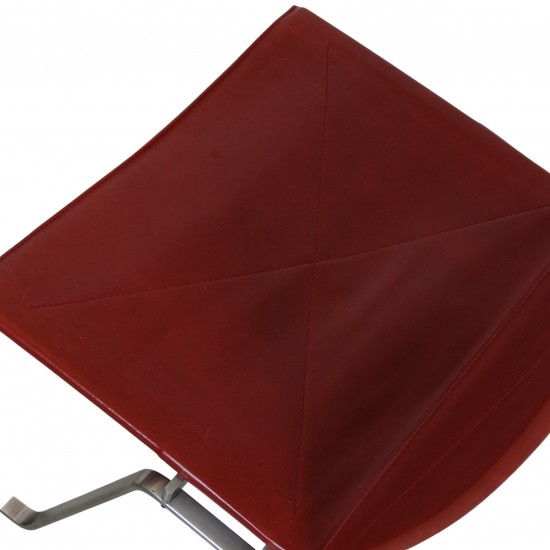 Poul Kjærholm PK-22 chair in indian red aniline leather