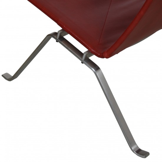 Poul Kjærholm PK-22 chair in indian red aniline leather