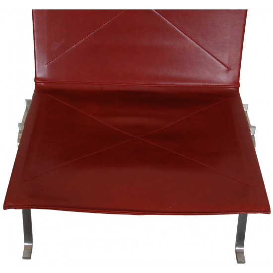 Poul Kjærholm PK-22 chair in indian red aniline leather