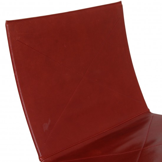 Poul Kjærholm PK-22 chair in indian red aniline leather