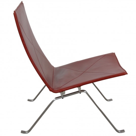 Poul Kjærholm PK-22 chair in indian red aniline leather