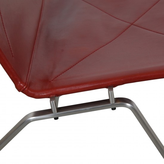 Poul Kjærholm PK-22 chair in indian red aniline leather