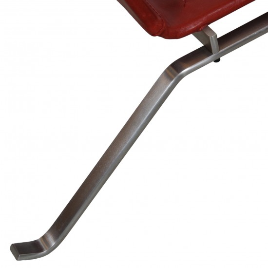 Poul Kjærholm PK-22 chair in indian red aniline leather