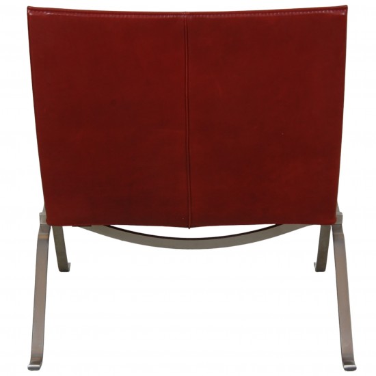 Poul Kjærholm PK-22 chair in indian red aniline leather