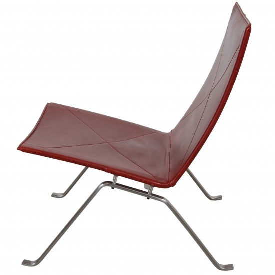 Poul Kjærholm PK-22 chair in indian red aniline leather