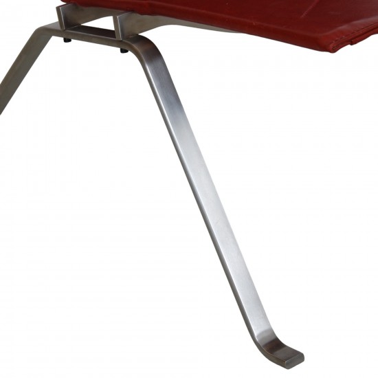 Poul Kjærholm PK-22 chair in indian red aniline leather