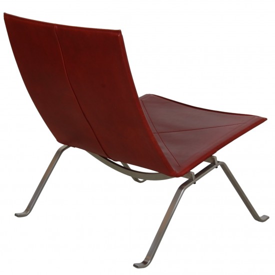 Poul Kjærholm PK-22 chair in indian red aniline leather