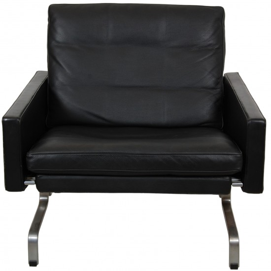 Poul Kjærholm PK-31/1 lounge chair in black leather 1999