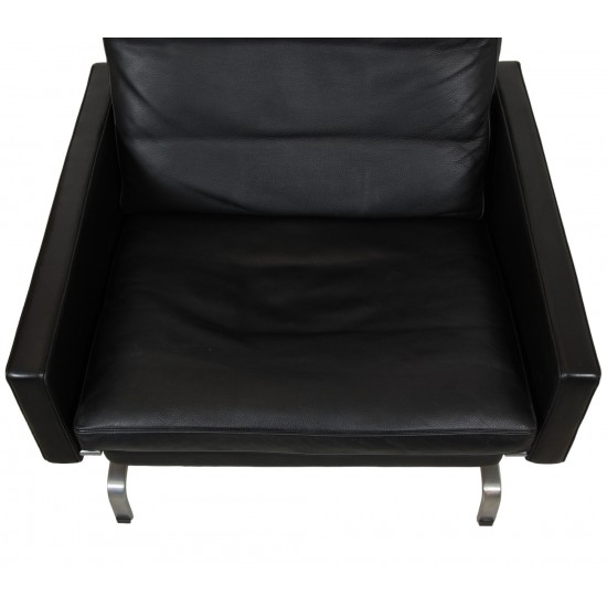 Poul Kjærholm PK-31/1 lounge chair in black leather 1999