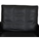 Poul Kjærholm PK-31 lounge chair reupholstered in black aniline leather