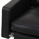 Poul Kjærholm PK-31 lounge chair reupholstered in black aniline leather