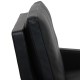 Poul Kjærholm PK-31 lounge chair reupholstered in black aniline leather