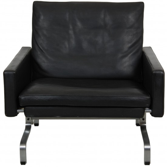Poul Kjærholm PK-31/1 Loungechair in black leather