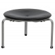 Poul Kjærholm PK-33 stool in black Aura leather