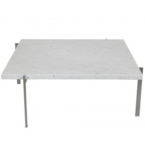 Poul Kjærholm PK-61 coffeetable of white marble with a small chip