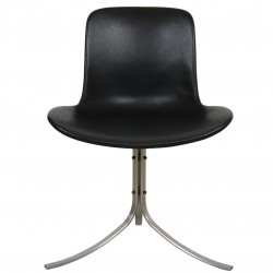 Poul Kjærholm PK-9 chair in black Aura leather