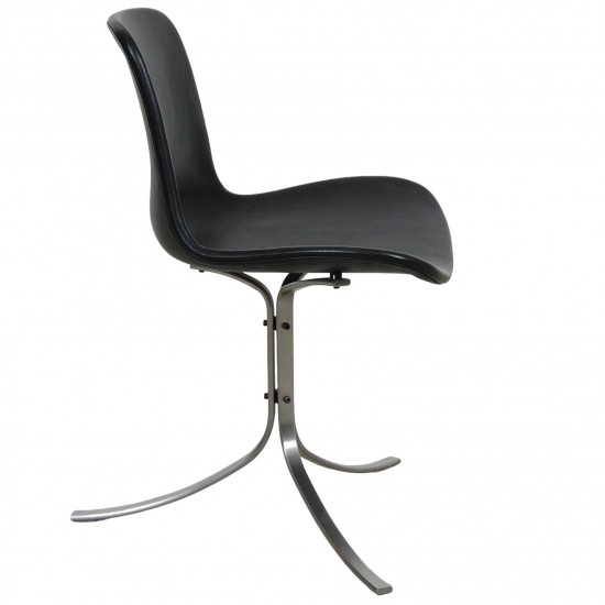 Poul Kjærholm PK-9 chair in black Aura leather