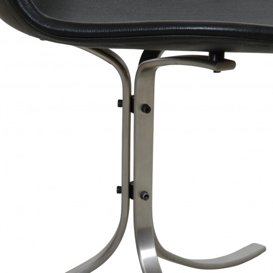 Poul Kjærholm PK-9 chair in black Aura leather