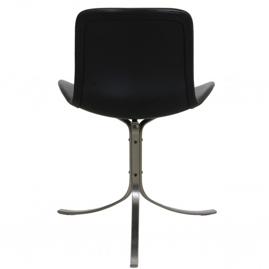Poul Kjærholm PK-9 chair in black Aura leather