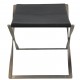 Poul Kjærholm PK-91 stool in black Aura leather