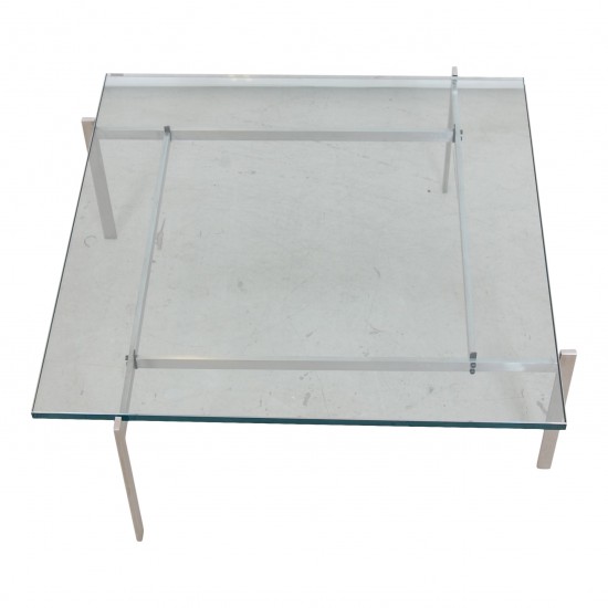 Poul Kjærholm Pk-61 coffee table with a new glass tabletop 