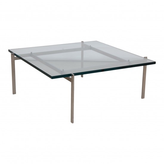 Poul Kjærholm Pk-61 coffee table with a new glass tabletop 