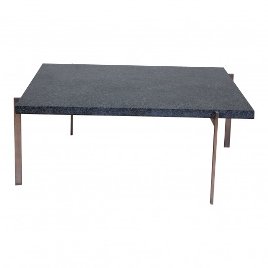 Poul Kjærholm PK-61 black granite coffee table 80x80