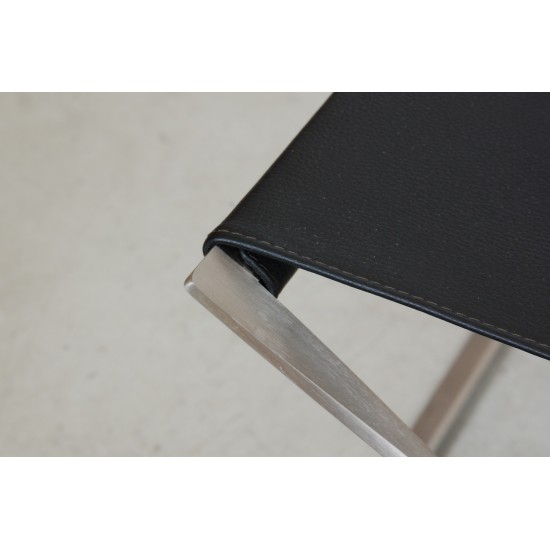 Poul Kjærholm PK-91 Folding chair in black leather