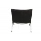 Poul Kjærholm PK-22 lounge chair in patinated black leather