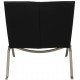 Poul Kjærholm PK22 lounge chair in black aura leather