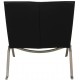 Poul Kjærholm PK22 lounge chair in black aura leather