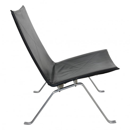 Poul Kjærholm PK-22 chair by Kold Christensen  in black leather