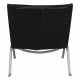 Poul Kjærholm PK-22 chair by Kold Christensen  in black leather