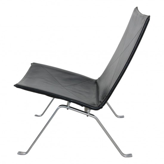 Poul Kjærholm PK-22 chair by Kold Christensen  in black leather