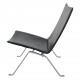Poul Kjærholm PK-22 chair by Kold Christensen  in black leather