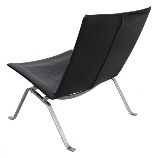Poul Kjærholm PK-22 chair by Kold Christensen  in black leather