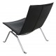 Poul Kjærholm PK-22 chair by Kold Christensen  in black leather