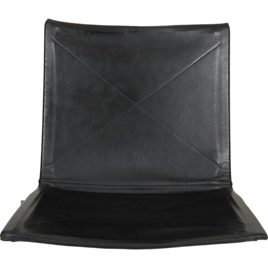 Poul Kjærholm PK-22 chair by Kold Christensen  in black leather