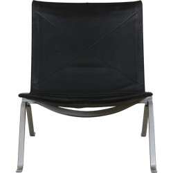 Poul Kjærholm PK22 chair in black leather by Kold Christensen