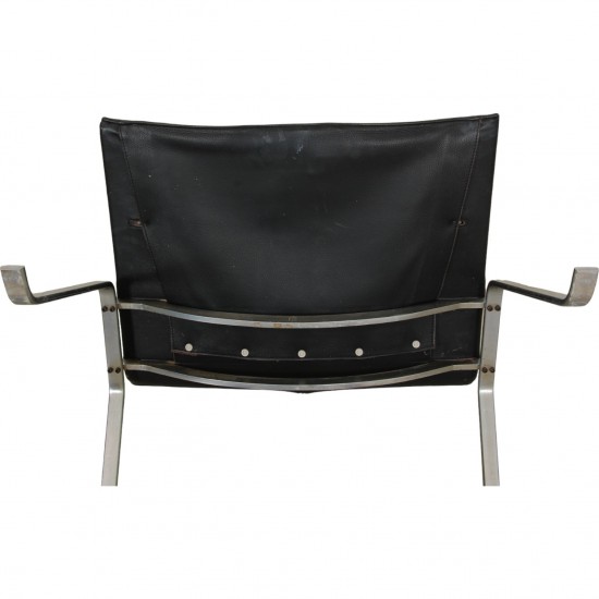 Poul Kjærholm PK22 chair in black leather by Kold Christensen