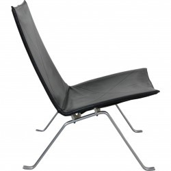 Poul Kjærholm PK22 chair in black leather by Kold Christensen